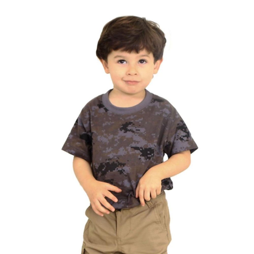 Camiseta Infantil Camuflada Digital Petrleo 