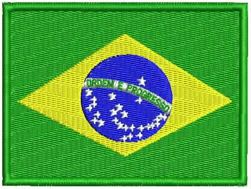 Patch Bordado Bandeira do Brasil com Velcro