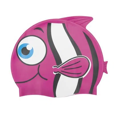 Touca de natao infantil peixinho rosa